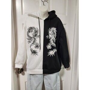 Hoodies for Teen Girls Casual Trendy Punk Style Printed Patchwork Long Sleeves